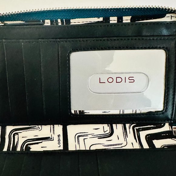 LODIS  IRIS PYTHON EMBOSSED ZIP AROUND WALLET BLUE - Picture 9 of 9